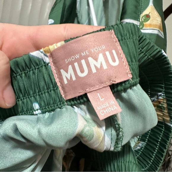 Show Me Your Mumu Tini Time Pajamas Set Green Martini Print Women’s L - Picture 6 of 12